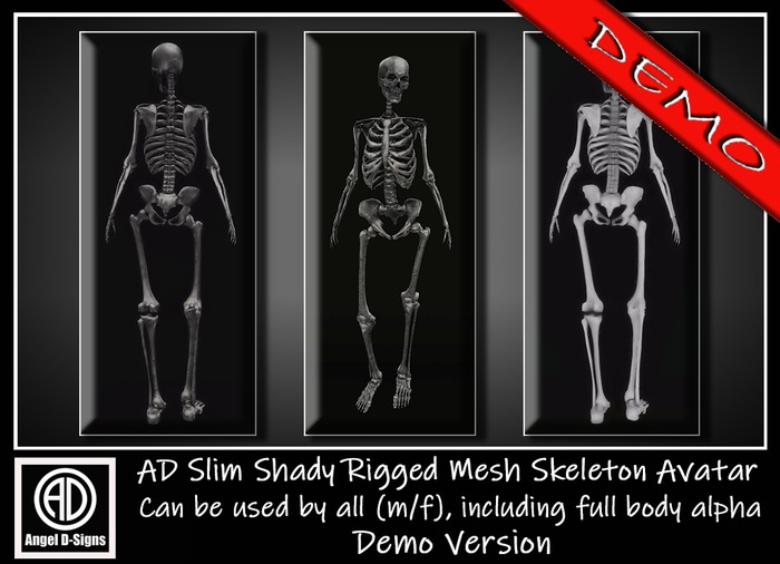 AD Slim Shady Rigged Mesh Skeleton Avatar DEMO