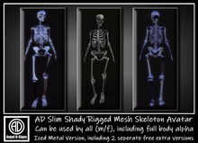 AD Slim Shady Rigged Mesh Skeleton Avatar Iced Metal