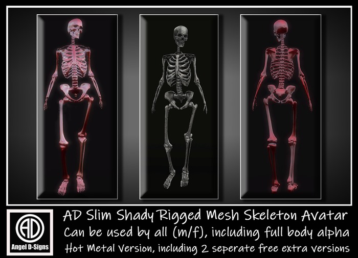 AD Slim Shady Rigged Mesh Skeleton Avatar Hot Metal