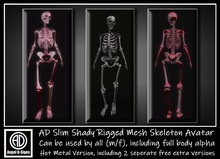 AD Slim Shady Rigged Mesh Skeleton Avatar Hot Metal