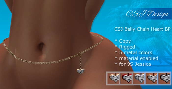 CSJ Belly Chain Heart BP (9S Jessica)