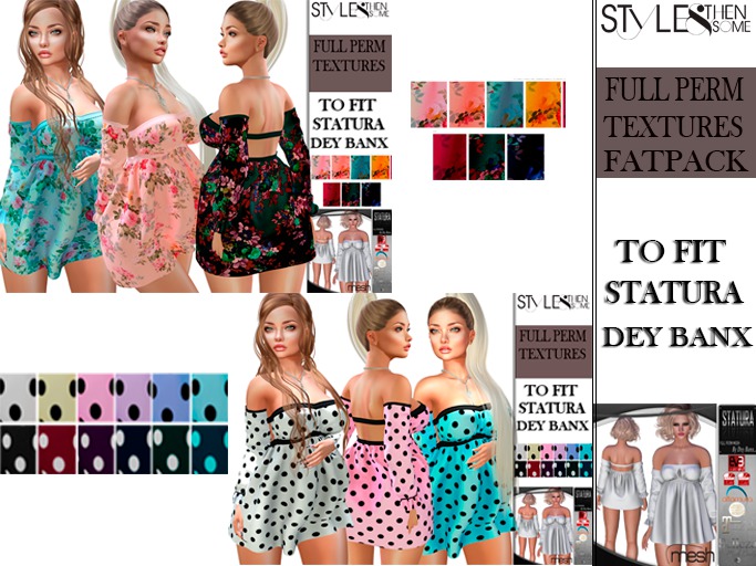 STYLES -STATURA-Barbara-dress- Texture FULL PERM-Fatpack