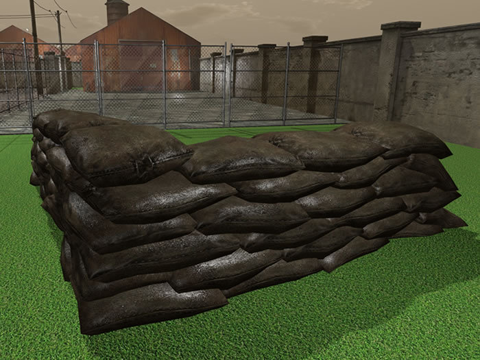 Military Barricade Corner - Mesh - Low Prim