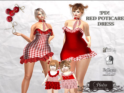 RED POTICARE DRESS