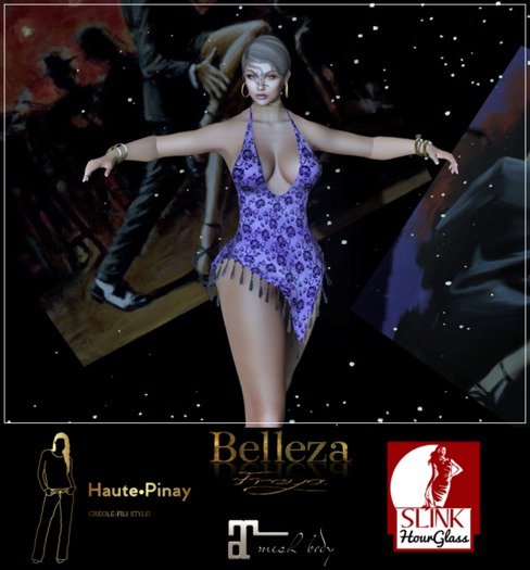 HautePinay Tango Dress II [SPANISH ROSES PURPLE]