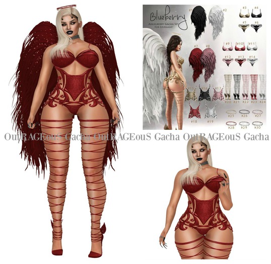 Angelberry - Full 6 Piece Set - Lover Red