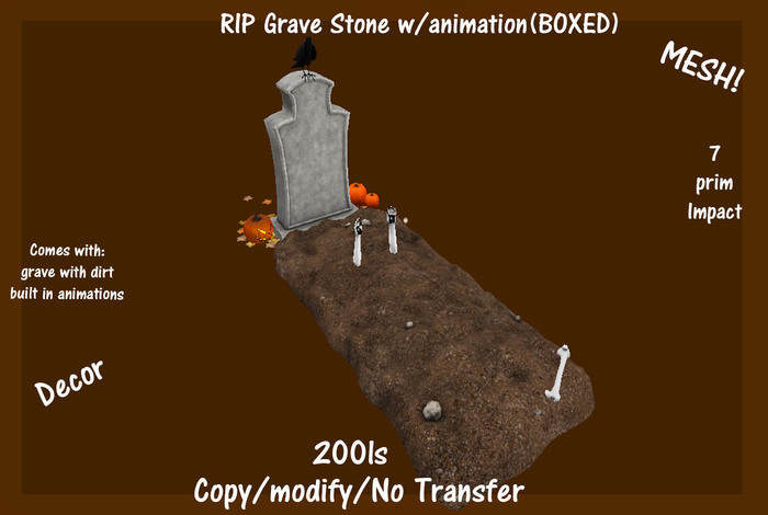 RIP Grave Stone w/animation(BOXED)