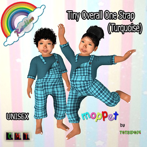 ((RBS)) Tiny Overall One Strap (Turquoise) Moppet