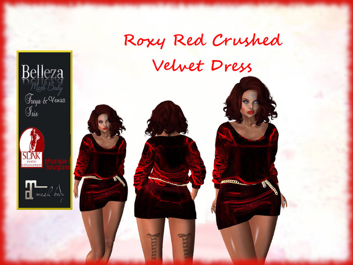 TA Roxy Red Crushed Velvet Dress