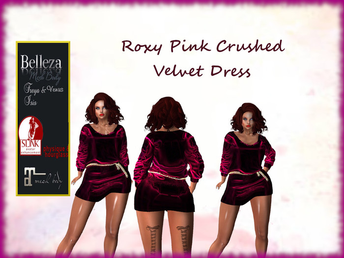 TA Roxy Pink Crushed Velvet Dress