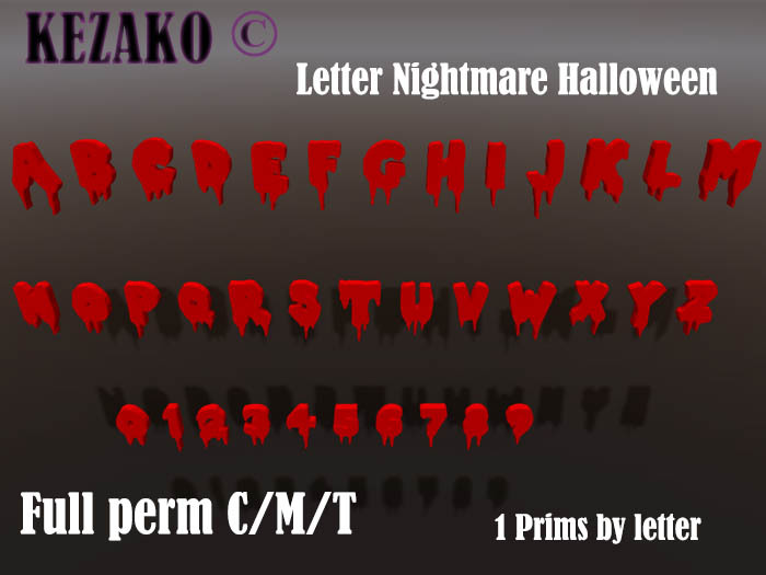 *K* Alphabet Nightmare Halloween Mesh