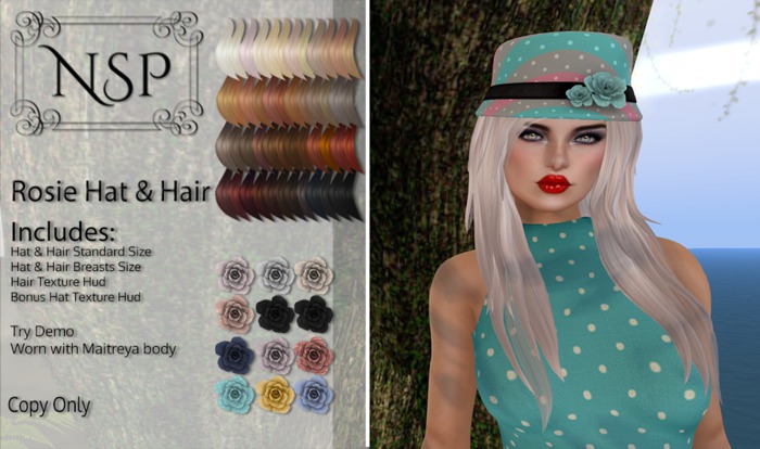 NSP Rosie Hat with Hair - Naturals Relaxed pkg hud