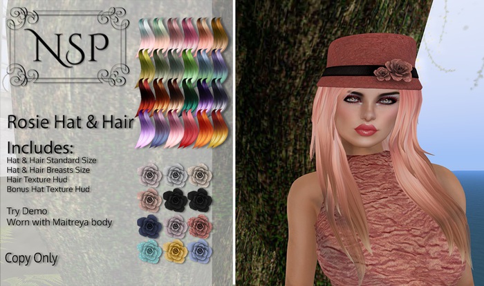 NSP Rosie Hat with Hair - Fantasy pkg hud