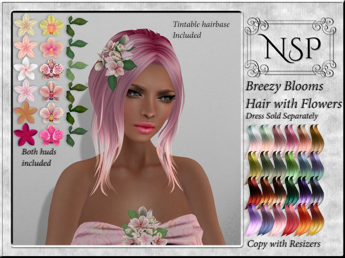 NSP Breezy Blooms Hair - Fantasy pkg hud