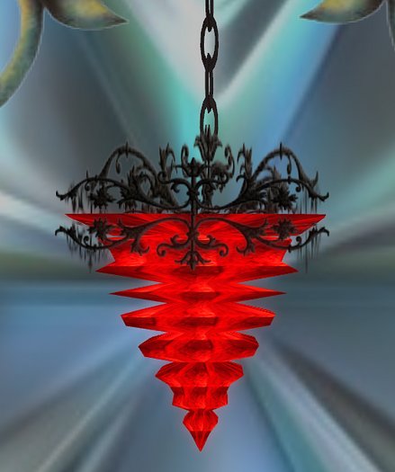 Gothic Archbishop Red Glass Hanging Lamp