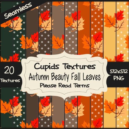 *Cupids Textures * 20 AUTUMN BEAUTY FALL LEAVES