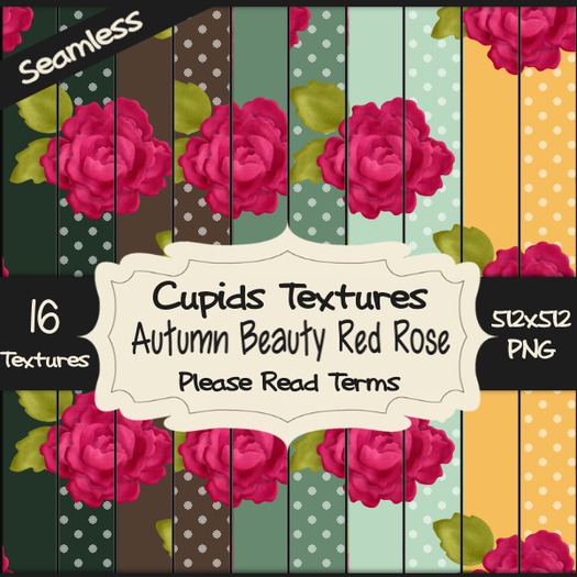 *Cupids Textures * 16 AUTUMN BEAUTY RED ROSE