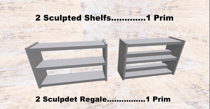 2x shelves / Regale 1 Prim
