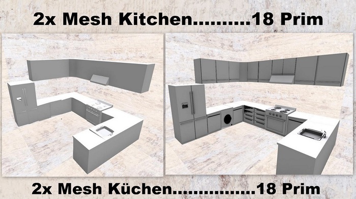 2x Mesh Kitchen.....18 Prim