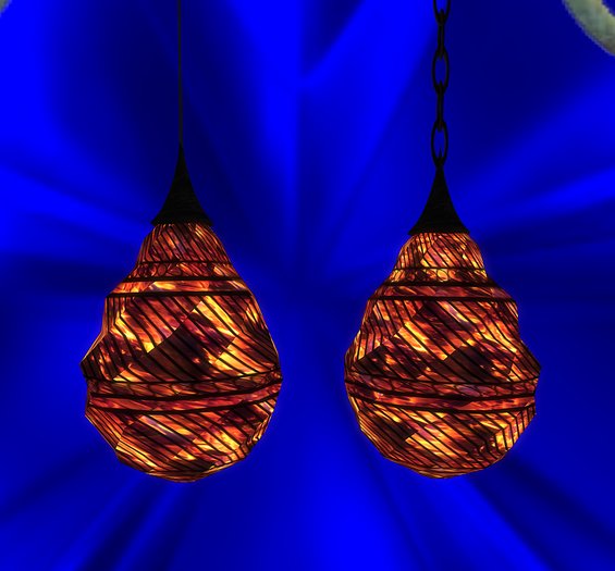2 Gothic Hot Coals Iron Tear Drop Hanging Lights / boxed