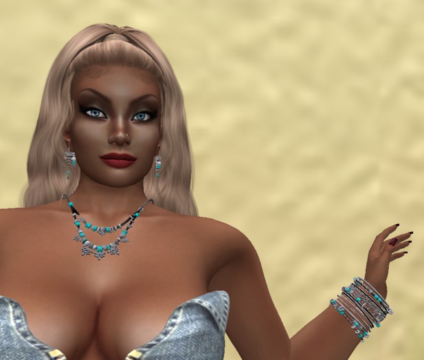 175 Frill Turquoise Silver Necklace Set