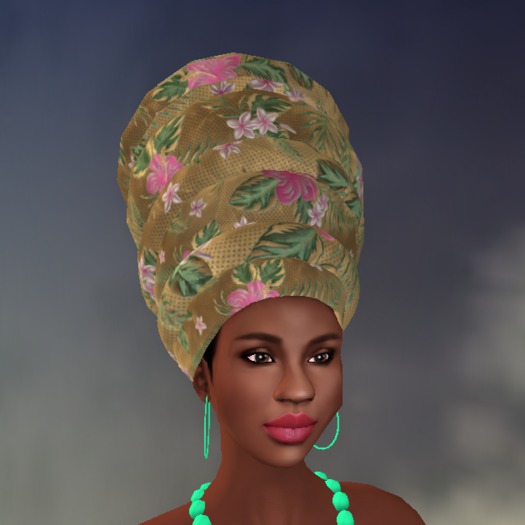 Queen Headwrap - Tropical Dream - Gold - Innovia Designs