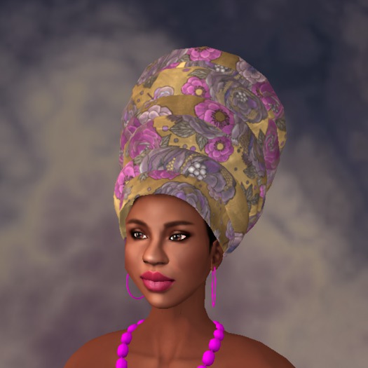 Queen Headwrap - Golden Garden - Lavender - Innovia Designs