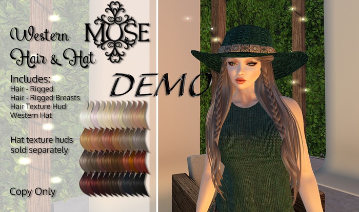 [MUSE] Western Hat with hair - DEMO