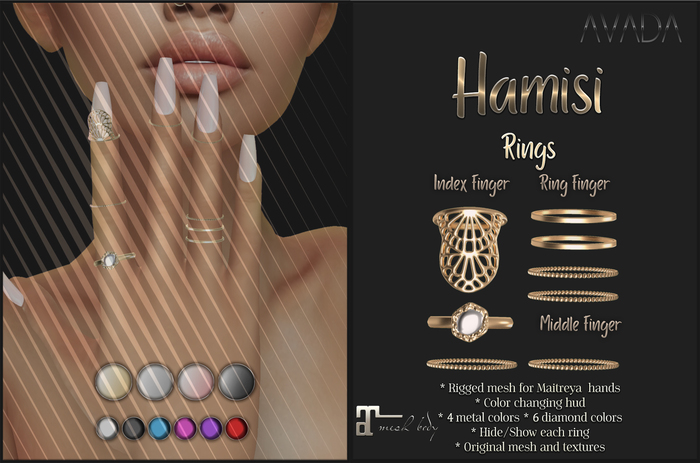Avada~ Hamisi Rings - Maitreya