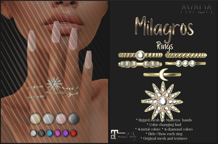 Avada~ Milagros Rings - Maitreya