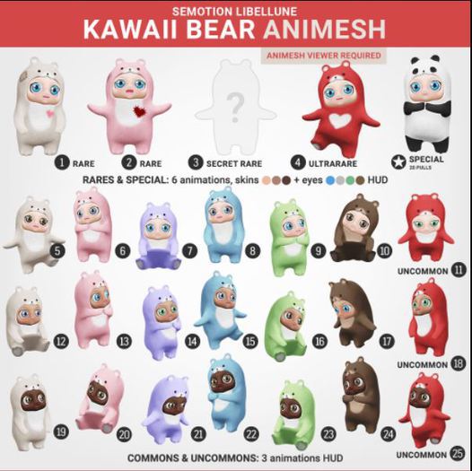 SEmotion Libellune Kawaii Bear #25 UNCOMMON