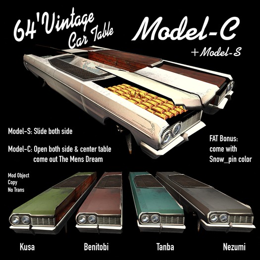 64' V-Car Table Model-C FAT PACK