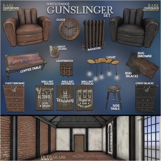 [Kres] Gunslinger Set - Chair (Brown) - RARE