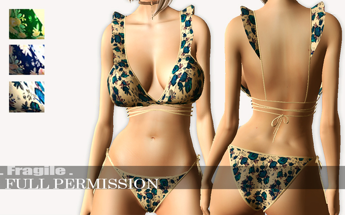 .Fragile. 6 Full Permis Textures for ByCrash Ruffle bra bikini