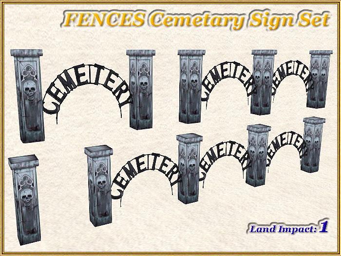 FENCES Cemetary Sign Set