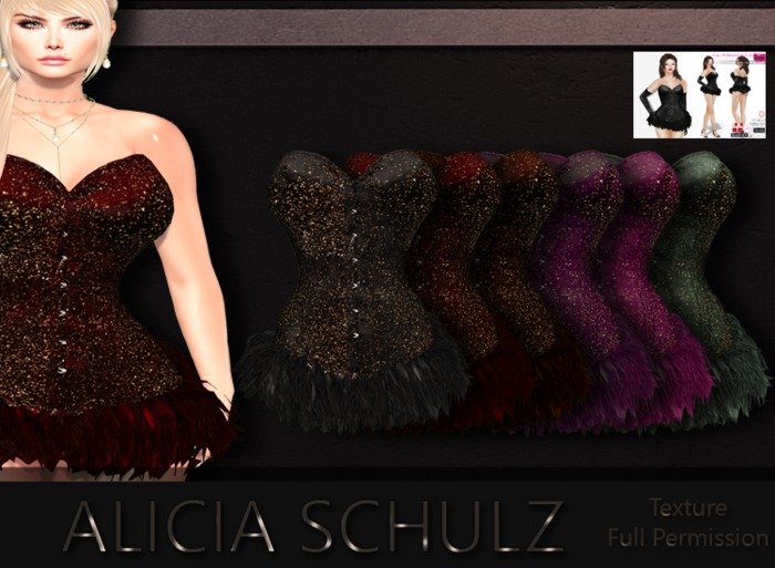 [Alicia Schulz] Texture for Strapless Black Corset SET 1