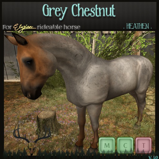 [. HEATHEN .] Elysian Rideable Skin -Grey Chestnut-  {REZ}