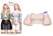 MIWAS / Puff sleeves off-shoulder top "Cloth" #Nude