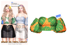 MIWAS / Puff sleeves off-shoulder top "Cloth" #Orange Leaf
