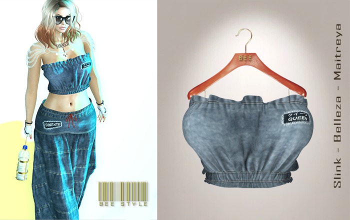 .:Bee:. Queen Denim Tube WASHED