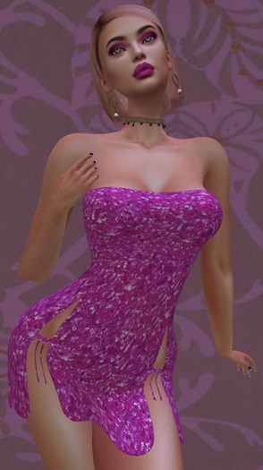Alluring Beady Pink Dress Slink P