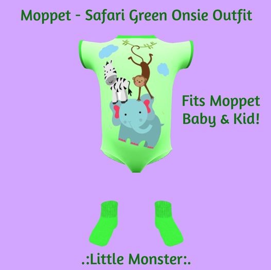 Moppet - Safari Animals Green Onsie Outfit (Boxed)