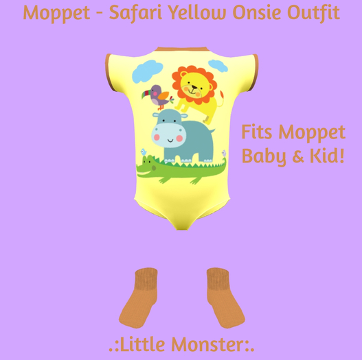Moppet - Safari Animals Yellow Onsie Outfit (Boxed)