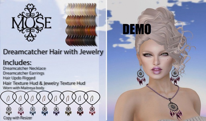 [MUSE] Dreamcatcher Hair & Jewelry - DEMO pkg hud