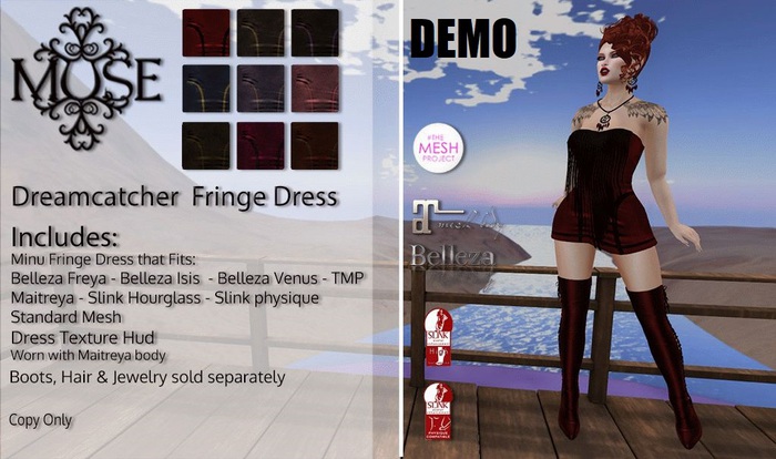 [MUSE] Dreamcatcher Dress & Boot DEMO pkg hud