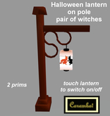 Halloween lantern on pole - Pair of witches