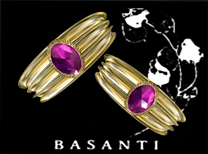 :::RaMoNa::: Amethyst&Gold Cuff Bangles ~ Basanti