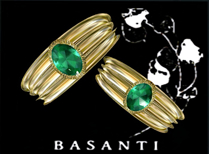 :::RaMoNa::: Emerald&Gold Cuff Bangles ~ Basanti