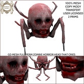 GD MESH FULL PERM ZOMBIE HORROR HEAD THAT CRIES