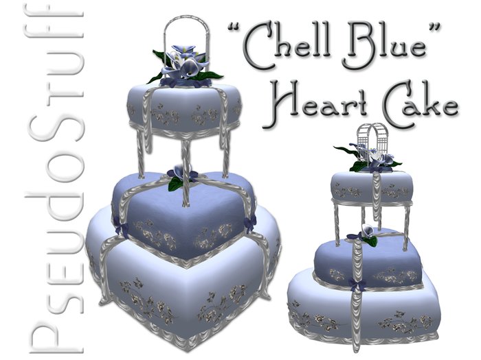 CAKE - HeartCake - Chell Blue